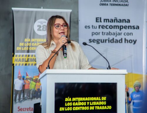 Ministra de Trabajo conmemora junto a trabajadores del SUNTRACS el Día Mundial de la Seguridad y la Salud en el Trabajo